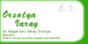 orsolya varay business card